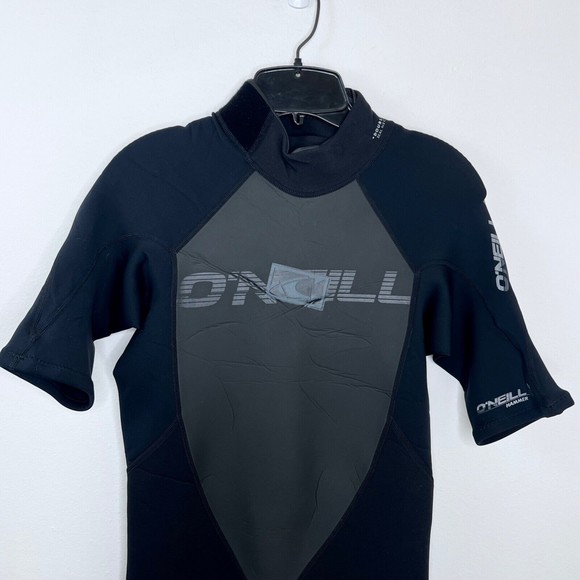 O’Neill Wetsuit Men Medium Hammer 2/1 mm Short Sleeve Spring Suit Black Back Zip - Picture 2 of 9
